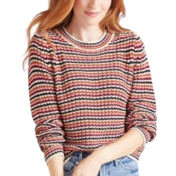 John + Jenn Sweaters - John + Jenn Striped Knit Crewneck Sweater, Sz XS